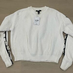 Forever 21 White Sweater with Black Accents